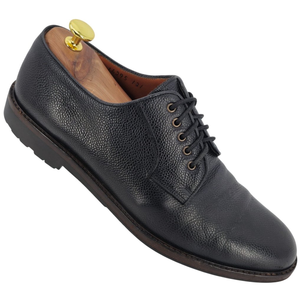 Vintage Salvatore Ferragamo Italy Men 9.5 Black Leather Dress Shoes Derby Oxford